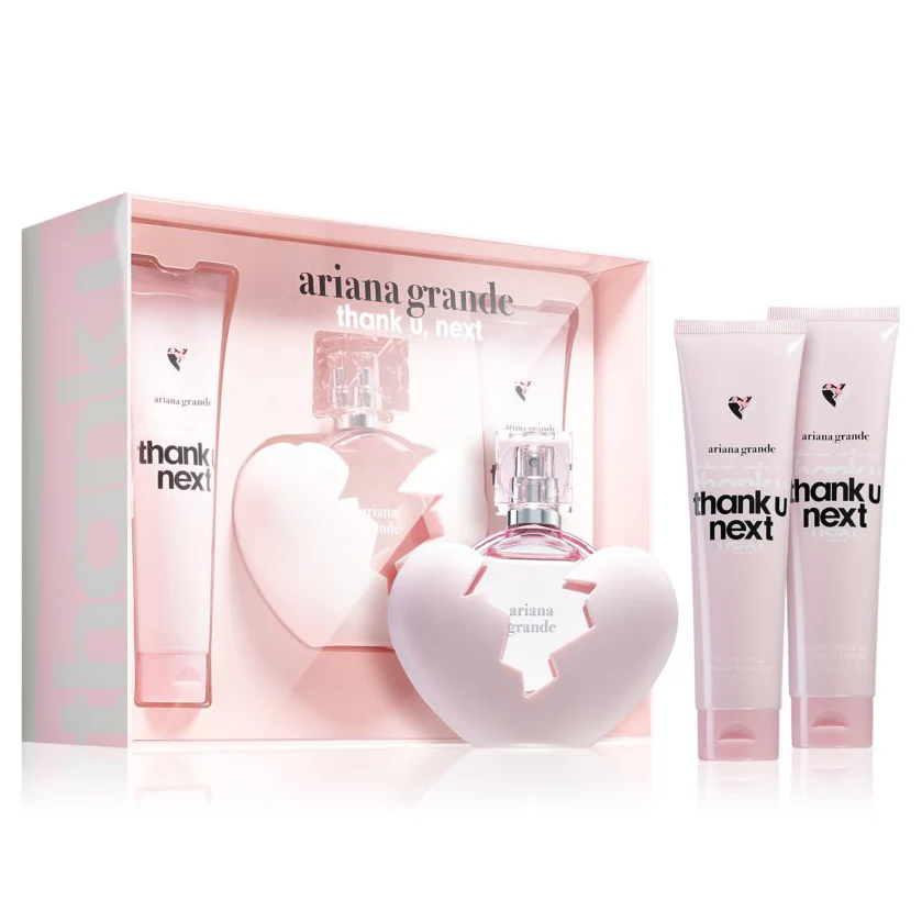 PERFUME ARIANA GRANDE KIT THANK U NEXT F 100ML EDP+100ML BL+100ML GEL